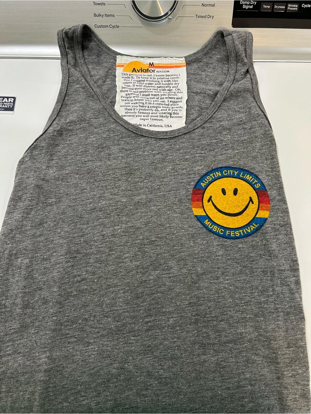 Aviator Nation Gray Muscle Tank- Austin City Limits Music Festival